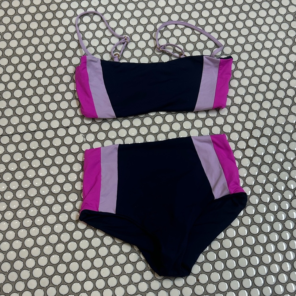 L*Space Navy and Pink Bikini Set